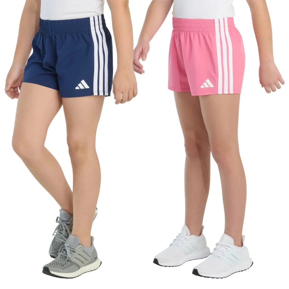 Adidas small 7/8 Youth Shorts 2-Pack - Pink and Blue